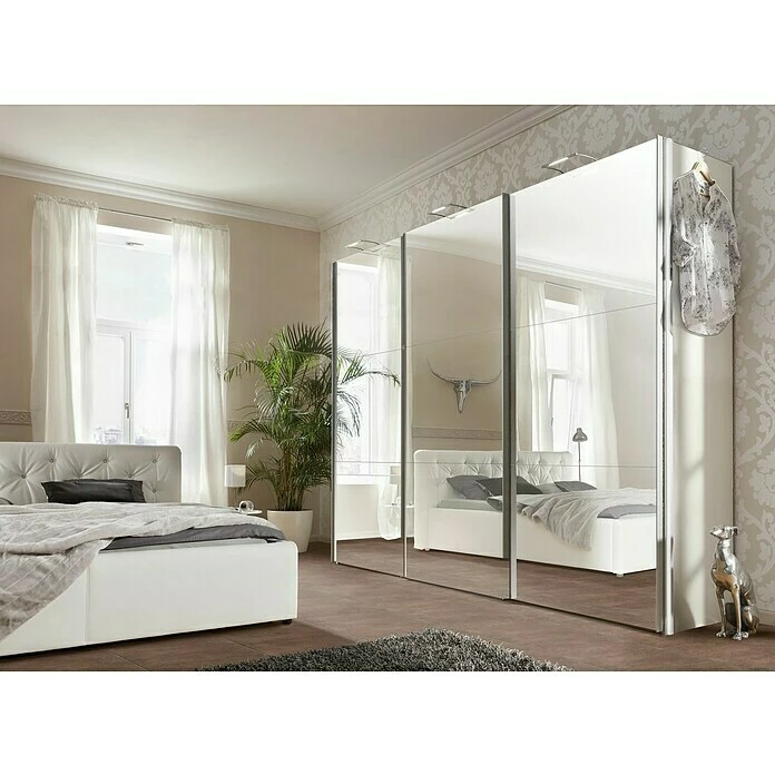 BAUHAUS Express Möbel Schwebetürenschrank Stars B X T X H: 300 X 68 X 216 Cm, Farbe Griff: Aluminiumfarben, Farbe Front: Spiegel, Farbe Korpus: Eiche Sonoma 5 BAUHAUS Express Möbel Schwebetürenschrank Stars B X T X H: 300 X 68 X 216 Cm, Farbe Griff: Aluminiumfarben, Farbe Front: Spiegel, Farbe Korpus: Eiche Sonoma – Bild 3