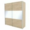 BAUHAUS Express Möbel Schwebetürenschrank Stars B X T X H: 200 X 68 X 216 Cm, Farbe Griff: Aluminiumfarben, Farbe Front: Eiche Sonoma/Weißglas, Farbe Korpus: Eiche Sonoma -Schränke Möbel Mall 12 1033