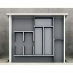 BAUHAUS Essensa Schubladeneinsatz-Set Connect Kunststoff, Dunkelgrau -Schränke Möbel Mall 12 108