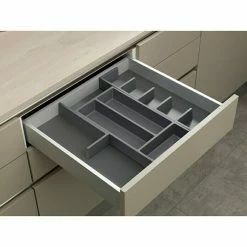 BAUHAUS Essensa Schubladeneinsatz-Set Connect Kunststoff, Dunkelgrau -Schränke Möbel Mall 12 110