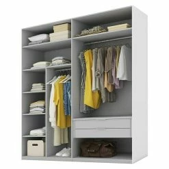 BAUHAUS Express Möbel Drehtürschrank Swift B X T X H: 200 X 58 X 216 Cm, Ohne Spiegel, Mit Zubehör, Farbe Front: Basalt/Basaltglas, Farbe Korpus: Basalt -Schränke Möbel Mall 12 1111