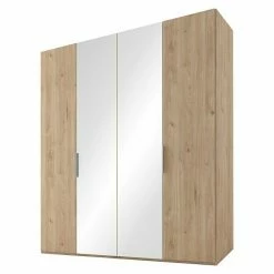 BAUHAUS Express Möbel Drehtürschrank Swift B X T X H: 200 X 58 X 216 Cm, Mit Spiegel, Ohne Zubehör, Farbe Front: Eiche Jackson, Farbe Korpus: Eiche Jackson