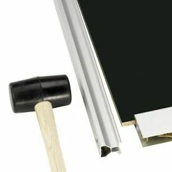 BAUHAUS Room Plaza Easy Schiebetür-Bau-Set Hochglanz Schwarz/Hochglanz Weiß, Profilfarbe: Silber -Schränke Möbel Mall 12 115