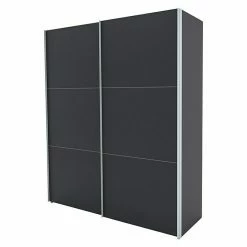 BAUHAUS Express Möbel Schwebetürenschrank Stars B X T X H: 200 X 68 X 236 Cm, Farbe Griff: Aluminiumfarben, Farbe Front: Graphit, Farbe Korpus: Graphit