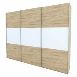 BAUHAUS Express Möbel Schwebetürenschrank Stars B X T X H: 300 X 68 X 236 Cm, Farbe Front: Eiche Sonoma/Weiß, Farbe Korpus: Eiche Sonoma