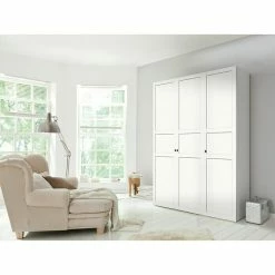 BAUHAUS Express Möbel Drehtürschrank Brooklyn Landhaus L X B X H: 58 X 150 X 216 Cm, Weiß, Ohne Spiegel