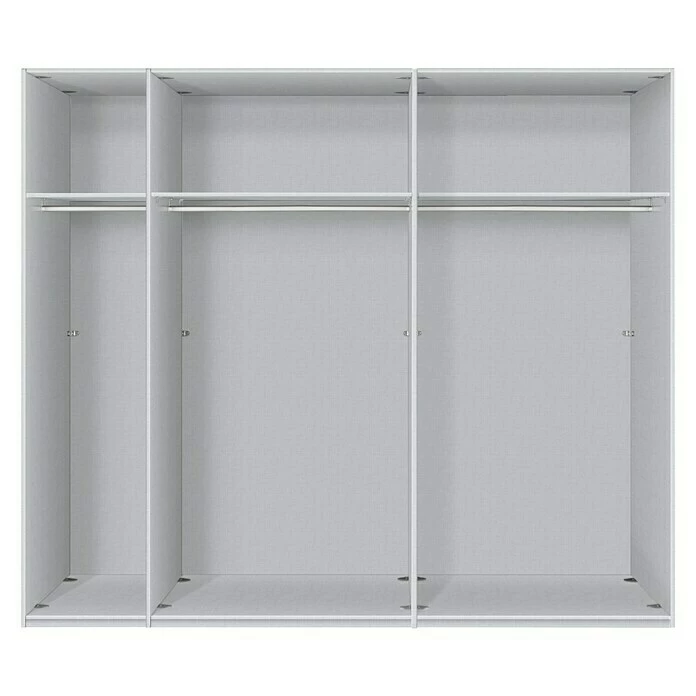 BAUHAUS Express Möbel Schwebetürenschrank Stars B X T X H: 250 X 68 X 216 Cm, Farbe Griff: Aluminiumfarben, Farbe Front: Weiß/Spiegel, Farbe Korpus: Weiß 4 BAUHAUS Express Möbel Schwebetürenschrank Stars B X T X H: 250 X 68 X 216 Cm, Farbe Griff: Aluminiumfarben, Farbe Front: Weiß/Spiegel, Farbe Korpus: Weiß – Bild 2