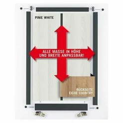 BAUHAUS Room Plaza Easy Schiebetür-Bau-Set Eiche Country/Pinie White, Profilfarbe: Schwarz -Schränke Möbel Mall 12 127