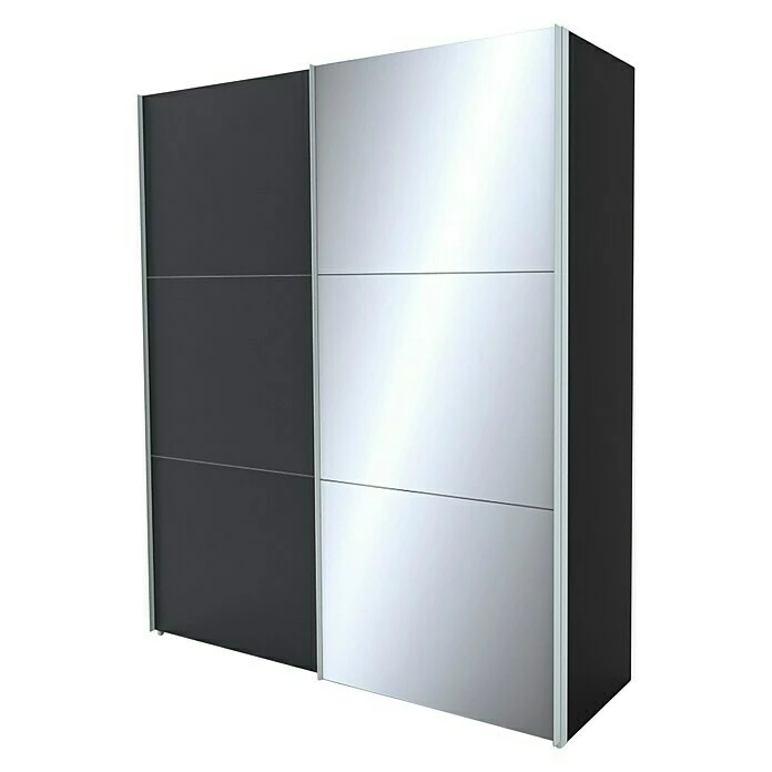 BAUHAUS Express Möbel Schwebetürenschrank Stars B X T X H: 200 X 68 X 236 Cm, Farbe Griff: Aluminiumfarben, Farbe Front: Graphit/Spiegel, Farbe Korpus: Graphit 3 BAUHAUS Express Möbel Schwebetürenschrank Stars B X T X H: 200 X 68 X 236 Cm, Farbe Griff: Aluminiumfarben, Farbe Front: Graphit/Spiegel, Farbe Korpus: Graphit
