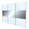 BAUHAUS Express Möbel Schwebetürenschrank Stars B X T X H: 300 X 68 X 236 Cm, Farbe Griff: Aluminiumfarben, Farbe Front: Weiß/Grauspiegel, Farbe Korpus: Weiß -Schränke Möbel Mall 12 1296