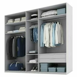 BAUHAUS Express Möbel Drehtürschrank Swift B X T X H: 250 X 58 X 216 Cm, Ohne Spiegel, Mit Zubehör, Farbe Front: Eiche Jackson/Basalt, Farbe Korpus: Eiche Jackson -Schränke Möbel Mall 12 1307