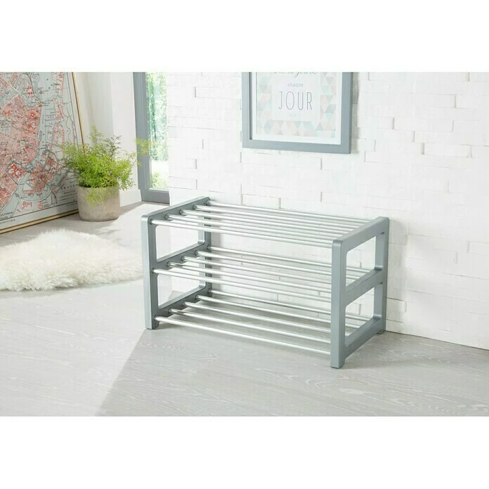 BAUHAUS Ruco Schuhregal Trend L X B X H: 60 X 33 X 32 Cm, Silber, Anzahl Böden: 3 Stk. 3 BAUHAUS Ruco Schuhregal Trend L X B X H: 60 X 33 X 32 Cm, Silber, Anzahl Böden: 3 Stk.