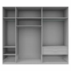 BAUHAUS Express Möbel Schwebetürenschrank Swift B X T X H: 250 X 68 X 216 Cm, Mit Glasfronten, Mit Zubehör, Farbe Front: Weiß, Farbe Korpus: Eiche Jackson -Schränke Möbel Mall 12 1372