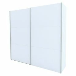 BAUHAUS Express Möbel Schwebetürenschrank Stars B X T X H: 250 X 68 X 236 Cm, Farbe Griff: Aluminiumfarben, Farbe Front: Weiß, Farbe Korpus: Weiß