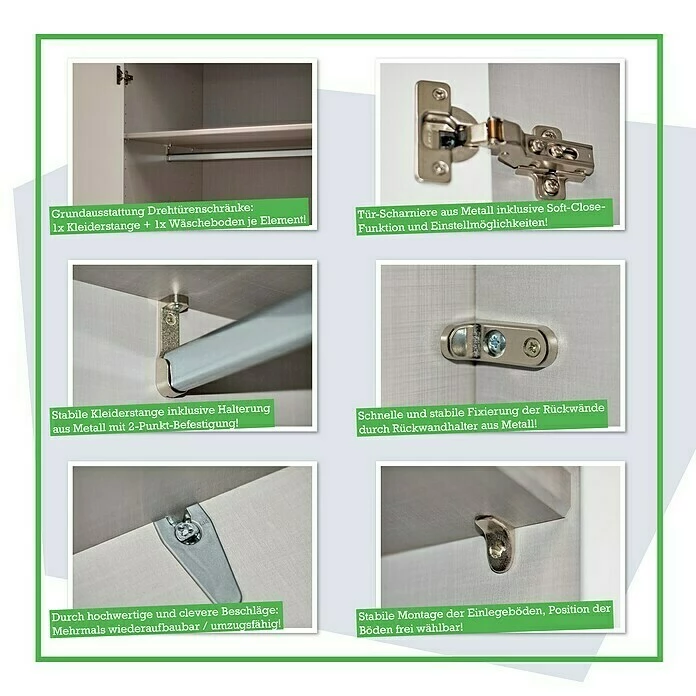 BAUHAUS Express Möbel Schwebetürenschrank Swift B X T X H: 250 X 68 X 216 Cm, Mit Spiegel, Ohne Zubehör, Farbe Front: Eiche Jackson, Farbe Korpus: Eiche Jackson 5 BAUHAUS Express Möbel Schwebetürenschrank Swift B X T X H: 250 X 68 X 216 Cm, Mit Spiegel, Ohne Zubehör, Farbe Front: Eiche Jackson, Farbe Korpus: Eiche Jackson – Bild 3