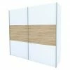 BAUHAUS Express Möbel Schwebetürenschrank Stars B X T X H: 250 X 68 X 236 Cm, Farbe Griff: Aluminiumfarben, Farbe Front: Weiß/Eiche Sonoma, Farbe Korpus: Weiß -Schränke Möbel Mall 12 1427