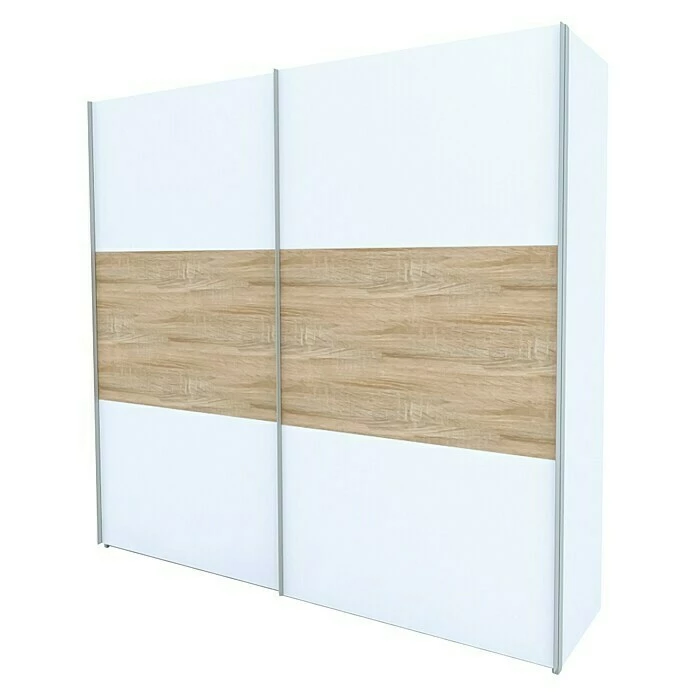 BAUHAUS Express Möbel Schwebetürenschrank Stars B X T X H: 250 X 68 X 236 Cm, Farbe Griff: Aluminiumfarben, Farbe Front: Weiß/Eiche Sonoma, Farbe Korpus: Weiß 3 BAUHAUS Express Möbel Schwebetürenschrank Stars B X T X H: 250 X 68 X 236 Cm, Farbe Griff: Aluminiumfarben, Farbe Front: Weiß/Eiche Sonoma, Farbe Korpus: Weiß