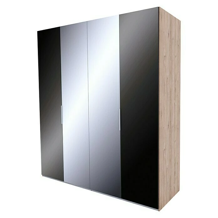 BAUHAUS Express Möbel Drehtürschrank Swift B X T X H: 200 X 58 X 216 Cm, Mit Spiegel, Mit Zubehör, Farbe Front: Basaltglas, Farbe Korpus: Eiche Jackson 3 BAUHAUS Express Möbel Drehtürschrank Swift B X T X H: 200 X 58 X 216 Cm, Mit Spiegel, Mit Zubehör, Farbe Front: Basaltglas, Farbe Korpus: Eiche Jackson