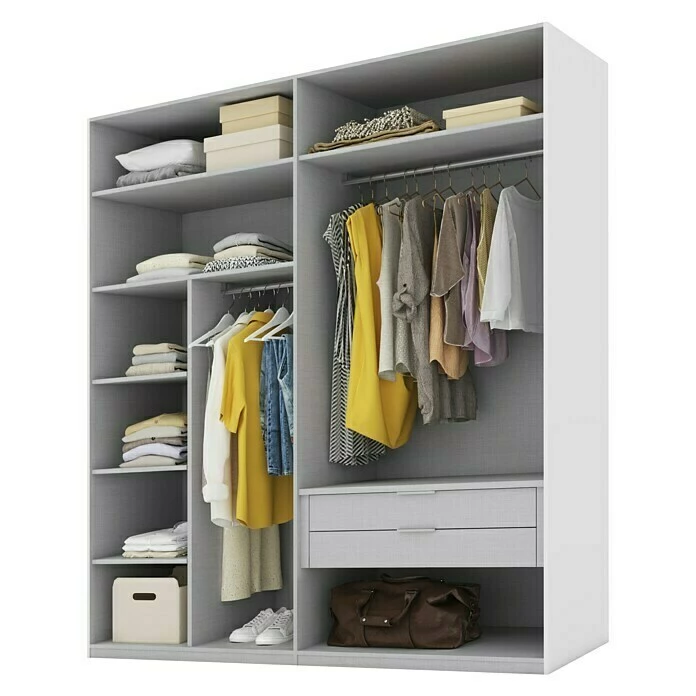 BAUHAUS Express Möbel Drehtürschrank Swift B X T X H: 200 X 58 X 216 Cm, Mit Spiegel, Mit Zubehör, Farbe Front: Basaltglas, Farbe Korpus: Eiche Jackson 6 BAUHAUS Express Möbel Drehtürschrank Swift B X T X H: 200 X 58 X 216 Cm, Mit Spiegel, Mit Zubehör, Farbe Front: Basaltglas, Farbe Korpus: Eiche Jackson – Bild 4