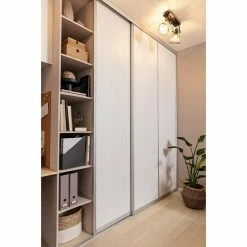 BAUHAUS Room Plaza Easy Schiebetür-Bau-Set Eiche Country/Pinie White, Profilfarbe: Silber -Schränke Möbel Mall 12 15