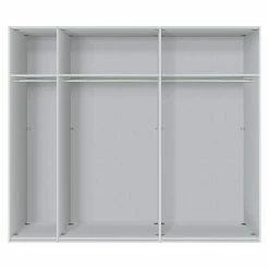 BAUHAUS Express Möbel Schwebetürenschrank Stars B X T X H: 250 X 68 X 236 Cm, Farbe Griff: Aluminiumfarben, Farbe Front: Weiß/Eiche Riviera, Farbe Korpus: Eiche Riviera -Schränke Möbel Mall 12 1544