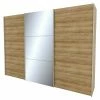 BAUHAUS Express Möbel Schwebetürenschrank Stars B X T X H: 300 X 68 X 216 Cm, Farbe Griff: Aluminiumfarben, Farbe Front: Eiche Riviera/Spiegel, Farbe Korpus: Eiche Riviera -Schränke Möbel Mall 12 1660