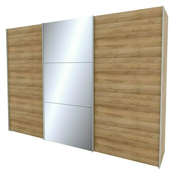 BAUHAUS Express Möbel Schwebetürenschrank Stars B X T X H: 300 X 68 X 216 Cm, Farbe Griff: Aluminiumfarben, Farbe Front: Eiche Riviera/Spiegel, Farbe Korpus: Eiche Riviera 3 BAUHAUS Express Möbel Schwebetürenschrank Stars B X T X H: 300 X 68 X 216 Cm, Farbe Griff: Aluminiumfarben, Farbe Front: Eiche Riviera/Spiegel, Farbe Korpus: Eiche Riviera