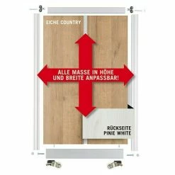 BAUHAUS Room Plaza Easy Schiebetür-Bau-Set Eiche Country/Pinie White, Profilfarbe: Silber -Schränke Möbel Mall 12 17