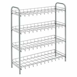 BAUHAUS Metaltex Schuhregal L X B X H: 27 X 62 X 80 Cm, Silber, Geeignet Für: 12 Paar Schuhe