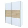 BAUHAUS Express Möbel Schwebetürenschrank Stars B X T X H: 200 X 68 X 236 Cm, Farbe Griff: Aluminiumfarben, Farbe Front: Weiß/Eiche Sonoma, Farbe Korpus: Weiß -Schränke Möbel Mall 12 1712