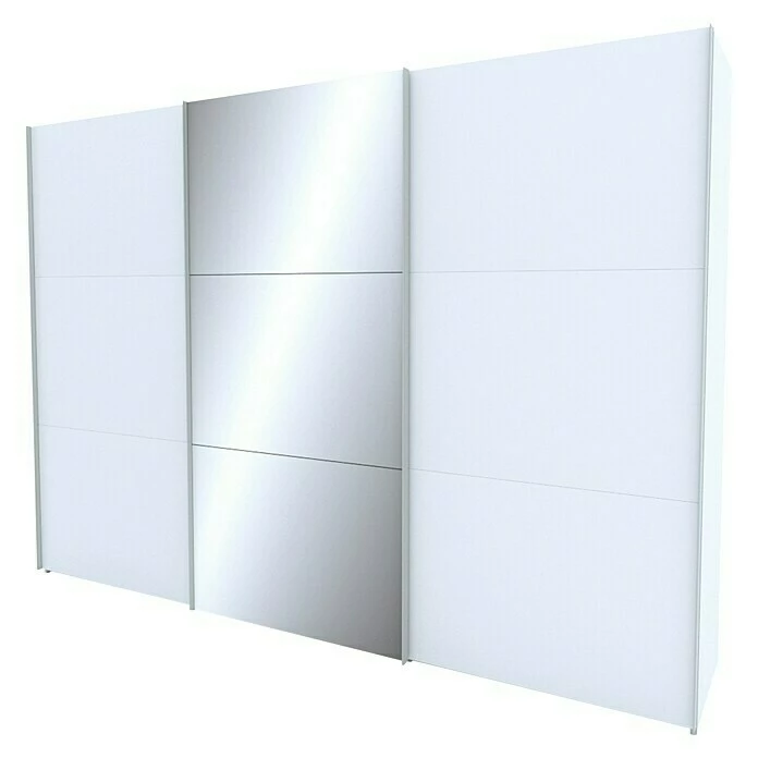 BAUHAUS Express Möbel Schwebetürenschrank Stars B X T X H: 300 X 68 X 216 Cm, Farbe Griff: Aluminiumfarben, Farbe Front: Weiß/Spiegel, Farbe Korpus: Weiß 3 BAUHAUS Express Möbel Schwebetürenschrank Stars B X T X H: 300 X 68 X 216 Cm, Farbe Griff: Aluminiumfarben, Farbe Front: Weiß/Spiegel, Farbe Korpus: Weiß