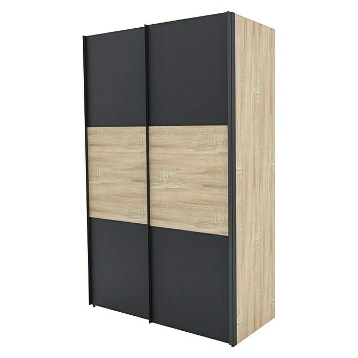 BAUHAUS Express Möbel Schwebetürenschrank Stars B X T X H: 150 X 68 X 236 Cm, Farbe Griff: Graphitfarben, Farbe Front: Graphit/Sonoma Eiche, Farbe Korpus: Sonoma Eiche 3 BAUHAUS Express Möbel Schwebetürenschrank Stars B X T X H: 150 X 68 X 236 Cm, Farbe Griff: Graphitfarben, Farbe Front: Graphit/Sonoma Eiche, Farbe Korpus: Sonoma Eiche