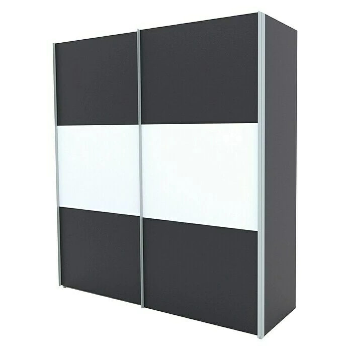 BAUHAUS Express Möbel Schwebetürenschrank Stars B X T X H: 200 X 68 X 216 Cm, Farbe Griff: Alufarben, Farbe Front: Graphit/Weiß, Farbe Korpus: Graphit 3 BAUHAUS Express Möbel Schwebetürenschrank Stars B X T X H: 200 X 68 X 216 Cm, Farbe Griff: Alufarben, Farbe Front: Graphit/Weiß, Farbe Korpus: Graphit