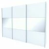 BAUHAUS Express Möbel Schwebetürenschrank Stars B X T X H: 300 X 68 X 216 Cm, Farbe Griff: Aluminiumfarben, Farbe Front: Weiß/Weißglas, Farbe Korpus: Weiß