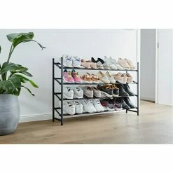 BAUHAUS Schuhregal Loft L X B X H: 23 X 116 X 68 Cm, Schwarz -Schränke Möbel Mall 12 1847