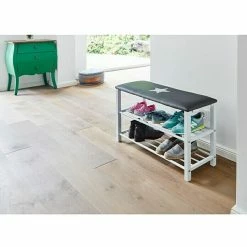 BAUHAUS Schuhregal Mit Sitzbank L X B X H: 78 X 30 X 48 Cm, Stern -Schränke Möbel Mall 12 1851
