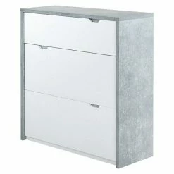 BAUHAUS Phönix Bruno Schuhschrank L X B X H: 38 X 100 X 105,7 Cm, Grau/Weiß