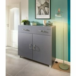 BAUHAUS Phönix Miami Schuhschrank L X B X H: 37 X 110 X 111 Cm, Grau, Anzahl Fächer: 2 Stk. -Schränke Möbel Mall 12 1879