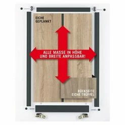 BAUHAUS Room Plaza Easy Schiebetür-Bau-Set Eiche Geplankt/Eiche Trüffel, Profilfarbe: Schwarz -Schränke Möbel Mall 12 188