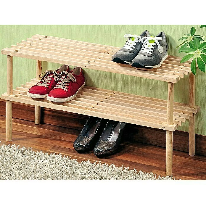 BAUHAUS Schuhregal 77 X 26 X 30 Cm, Kiefernholz 3 BAUHAUS Schuhregal 77 X 26 X 30 Cm, Kiefernholz