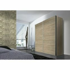 BAUHAUS Express Möbel Schwebetürenschrank Stars B X T X H: 200 X 68 X 216 Cm, Farbe Griff: Aluminiumfarben, Farbe Front: Eiche Sonoma, Farbe Korpus: Eiche Sonoma -Schränke Möbel Mall 12 244