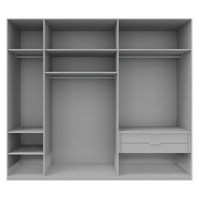 BAUHAUS Express Möbel Schwebetürenschrank Swift Mit Glasfronten, Mit Zubehör, Farbe Front: Basaltglas Außen/Eiche Jackson, Farbe Korpus: Eiche Jackson 5 BAUHAUS Express Möbel Schwebetürenschrank Swift Mit Glasfronten, Mit Zubehör, Farbe Front: Basaltglas Außen/Eiche Jackson, Farbe Korpus: Eiche Jackson – Bild 3