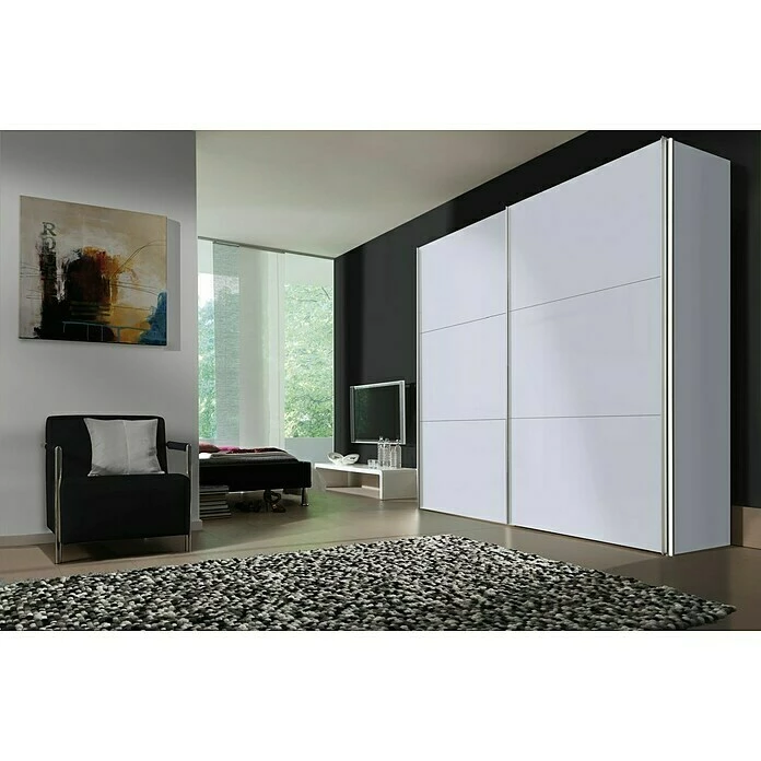 BAUHAUS Express Möbel Schwebetürenschrank Stars B X T X H: 250 X 68 X 216 Cm, Farbe Griff: Aluminiumfarben, Farbe Front: Seidengrau/Spiegel, Farbe Korpus: Seidengrau 5 BAUHAUS Express Möbel Schwebetürenschrank Stars B X T X H: 250 X 68 X 216 Cm, Farbe Griff: Aluminiumfarben, Farbe Front: Seidengrau/Spiegel, Farbe Korpus: Seidengrau – Bild 3