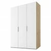 BAUHAUS Express Möbel Drehtürschrank Swift B X T X H: 150 X 58 X 216 Cm, Ohne Spiegel, Mit Zubehör, Farbe Front: Weiß, Farbe Korpus: Eiche Jackson