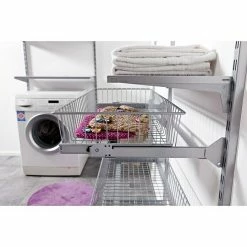 BAUHAUS Element System Drahtkorb 35 X 80 Cm, Mit Auszug, Weiß/Aluminium -Schränke Möbel Mall 12 32