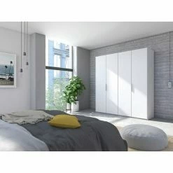 BAUHAUS Express Möbel Drehtürschrank Swift B X T X H: 200 X 58 X 216 Cm, Ohne Spiegel, Ohne Zubehör, Farbe Front: Weiß, Farbe Korpus: Eiche Jackson -Schränke Möbel Mall 12 329