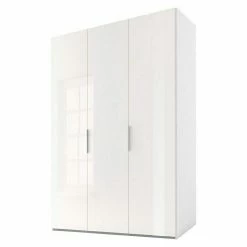 BAUHAUS Express Möbel Drehtürschrank Swift B X T X H: 150 X 58 X 216 Cm, Mit Glasfronten, Mit Zubehör, Farbe Front: Weiß, Farbe Korpus: Weiß