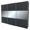 BAUHAUS Express Möbel Schwebetürenschrank Stars B X T X H: 300 X 68 X 216 Cm, Farbe Griff: Alufarben, Farbe Front: Graphit/Grauspiegel Mittig, Farbe Korpus: Graphit -Schränke Möbel Mall 12 390