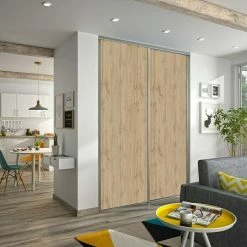 BAUHAUS Optimum Schiebetür-Set Eiche Natur, 180 X 250 Cm