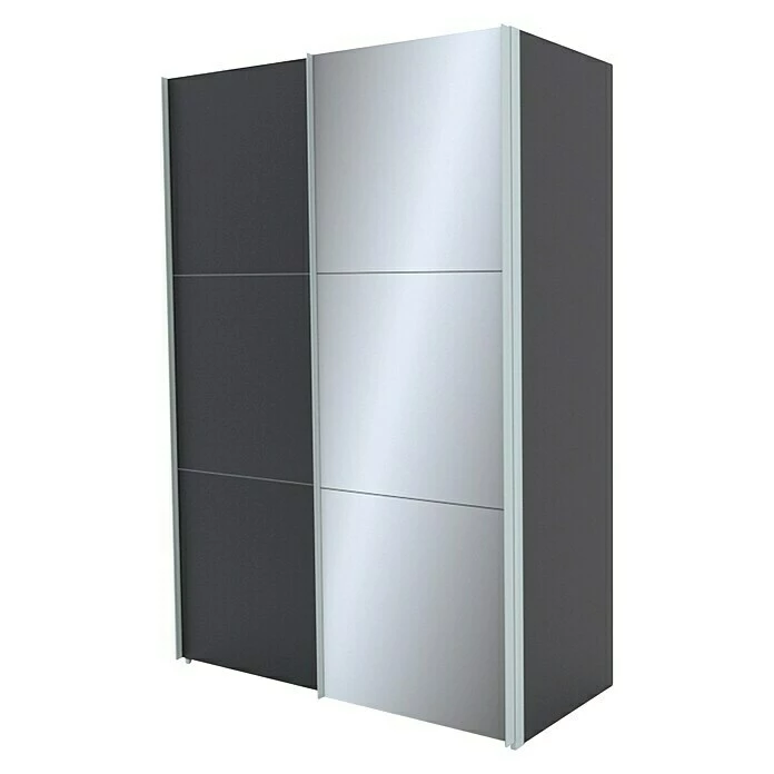 BAUHAUS Express Möbel Schwebetürenschrank Stars B X T X H: 150 X 68 X 216 Cm, Farbe Griff: Alufarben, Farbe Front: Graphit/Grauspiegel Senkrecht, Farbe Korpus: Graphit 3 BAUHAUS Express Möbel Schwebetürenschrank Stars B X T X H: 150 X 68 X 216 Cm, Farbe Griff: Alufarben, Farbe Front: Graphit/Grauspiegel Senkrecht, Farbe Korpus: Graphit